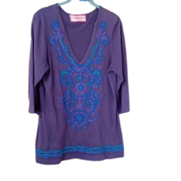 JWLA Johnny Was 3/4 Sleeve V Neck size M - Picture 1 of 6